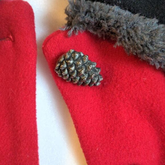 Vintage 90s Mailk Wool Jacket Cow Print Blazer Art to Wear Cottagecore Small - Picture 7 of 14